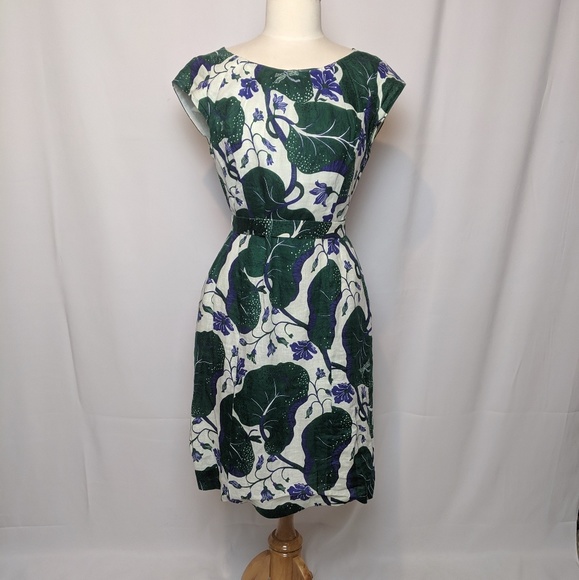 Lands' End Dresses & Skirts - Land's End 🌿 Linen Leaf Print Dress